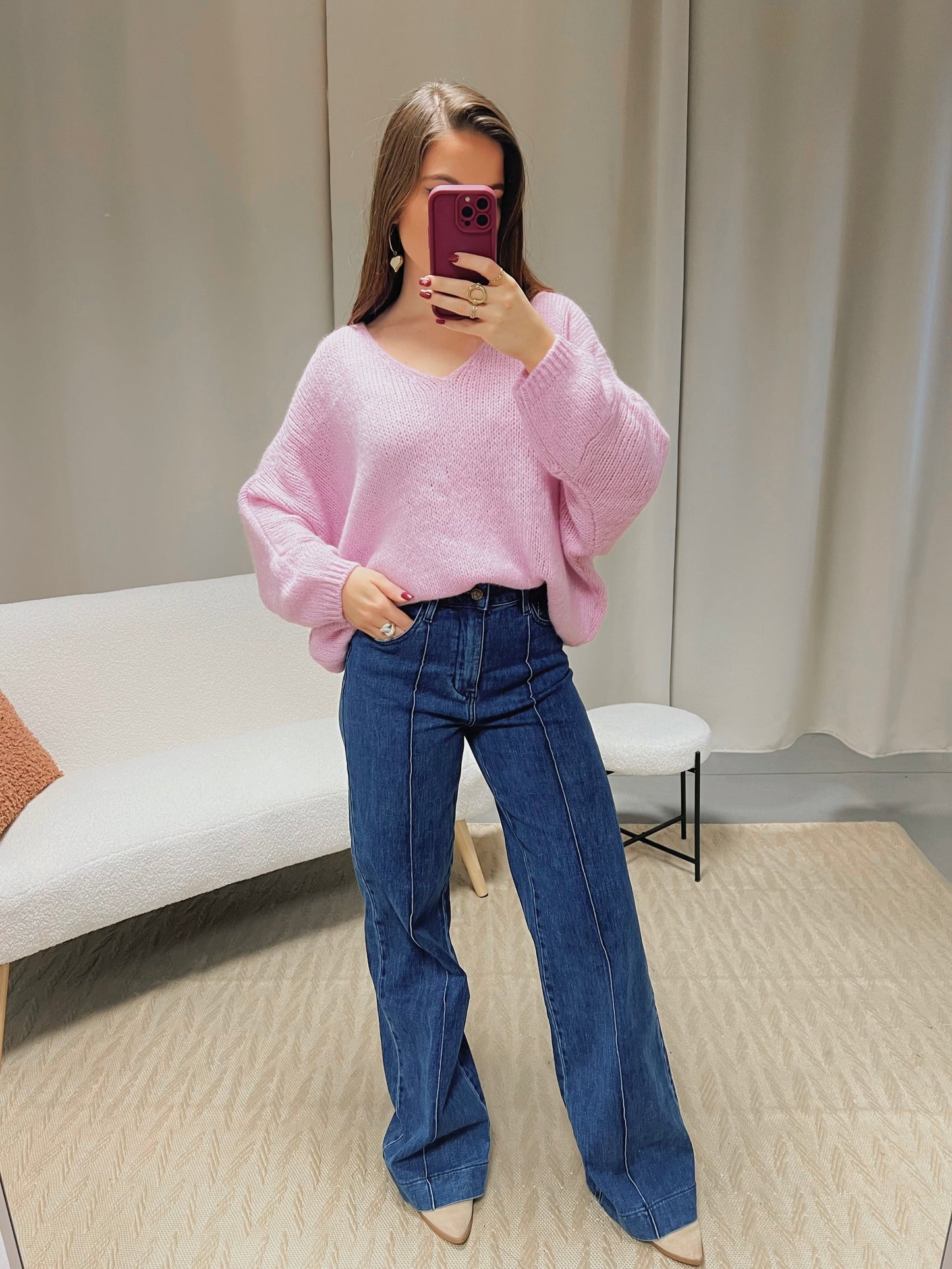 Pull KIRBY rose clair