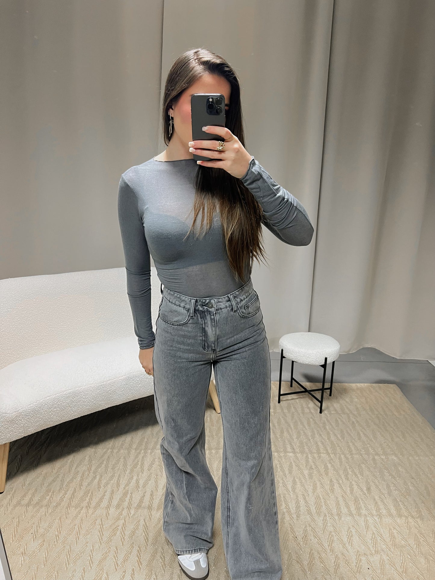 Top cachemire gris