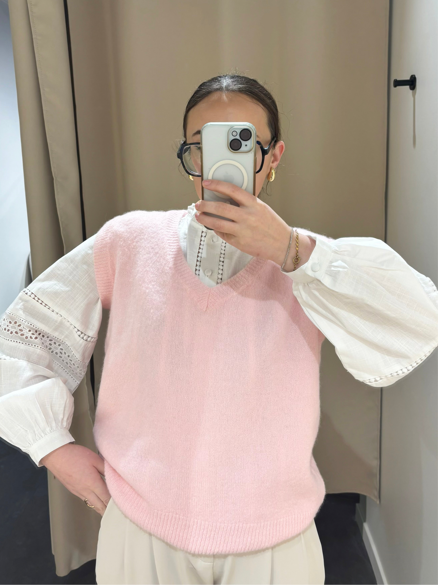 Pull VICKY rose clair