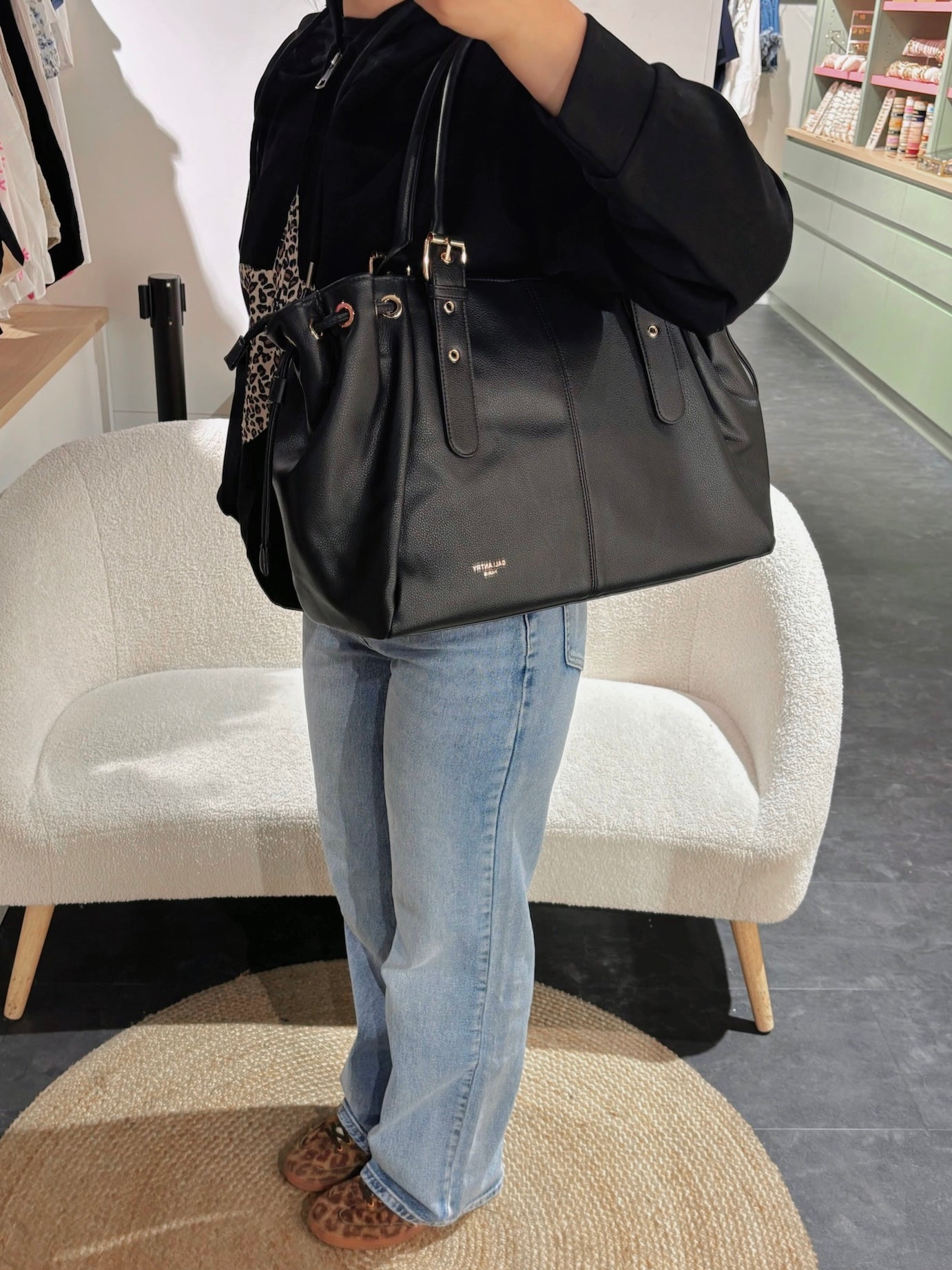 Sac STUD noir grainé synthétique