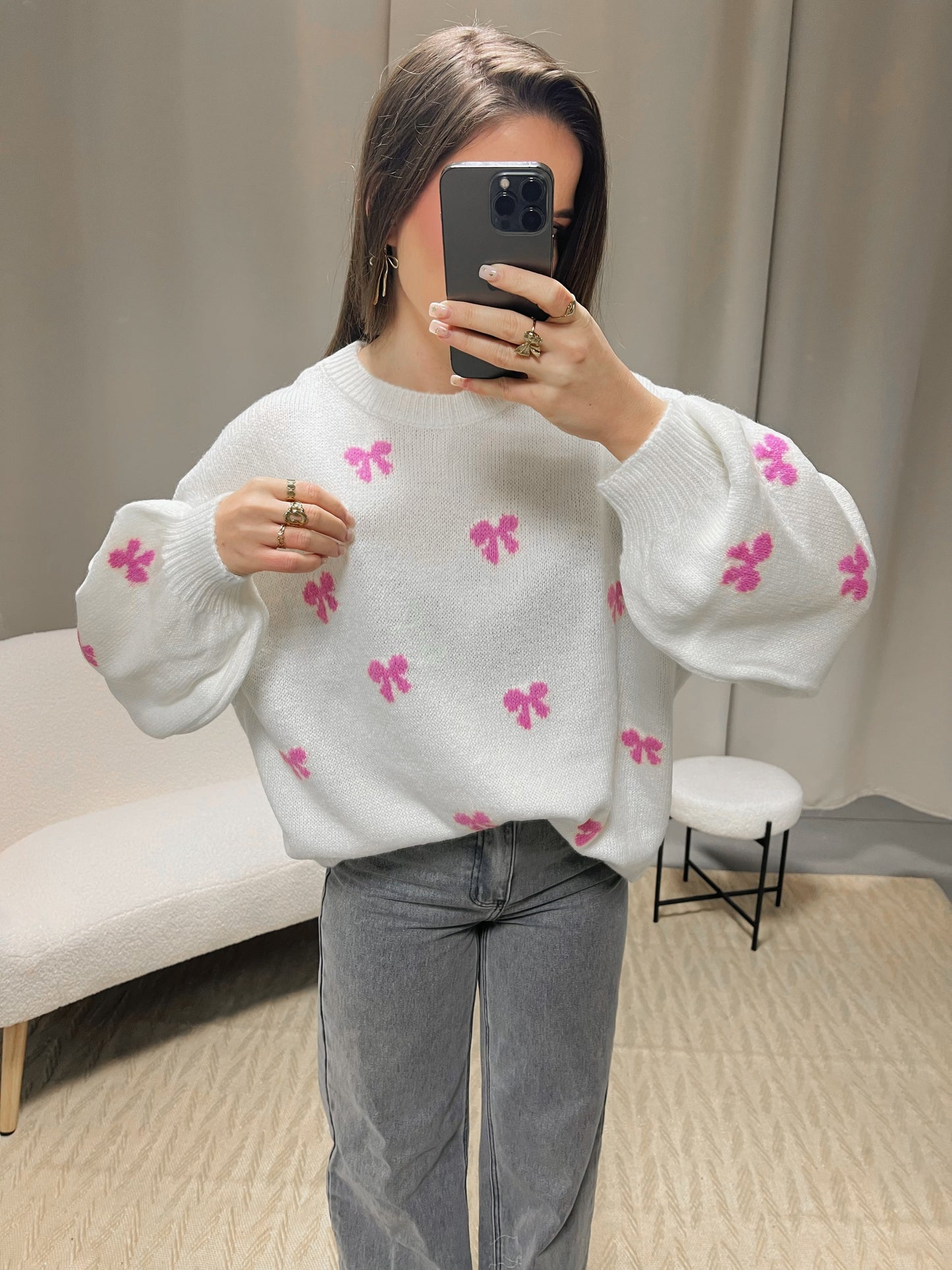 Pull BOW blanc