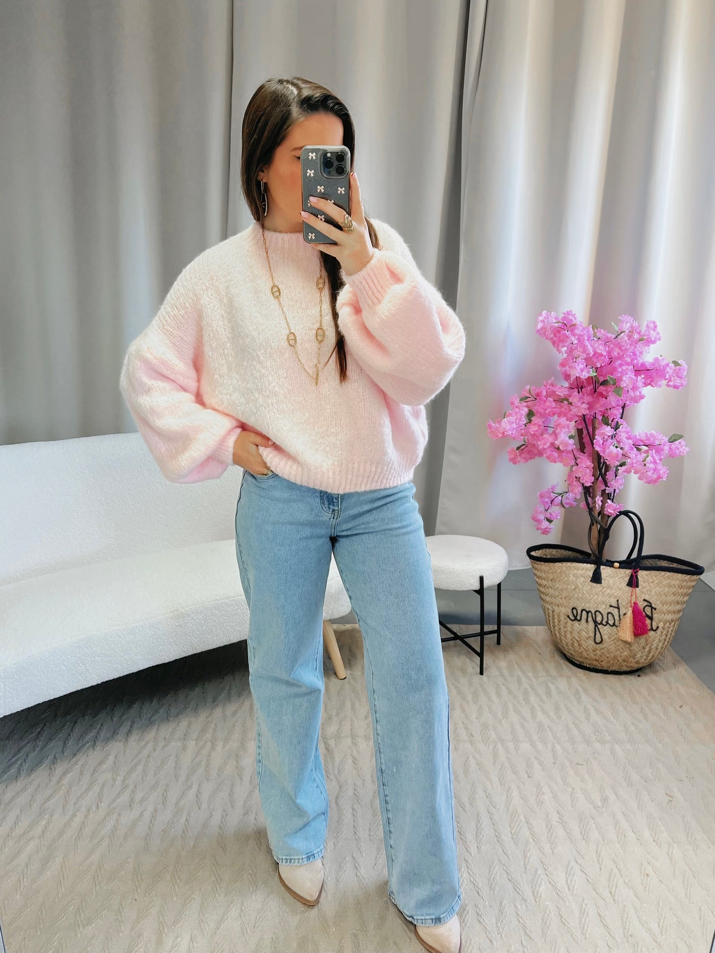 Pull FANNY rose clair