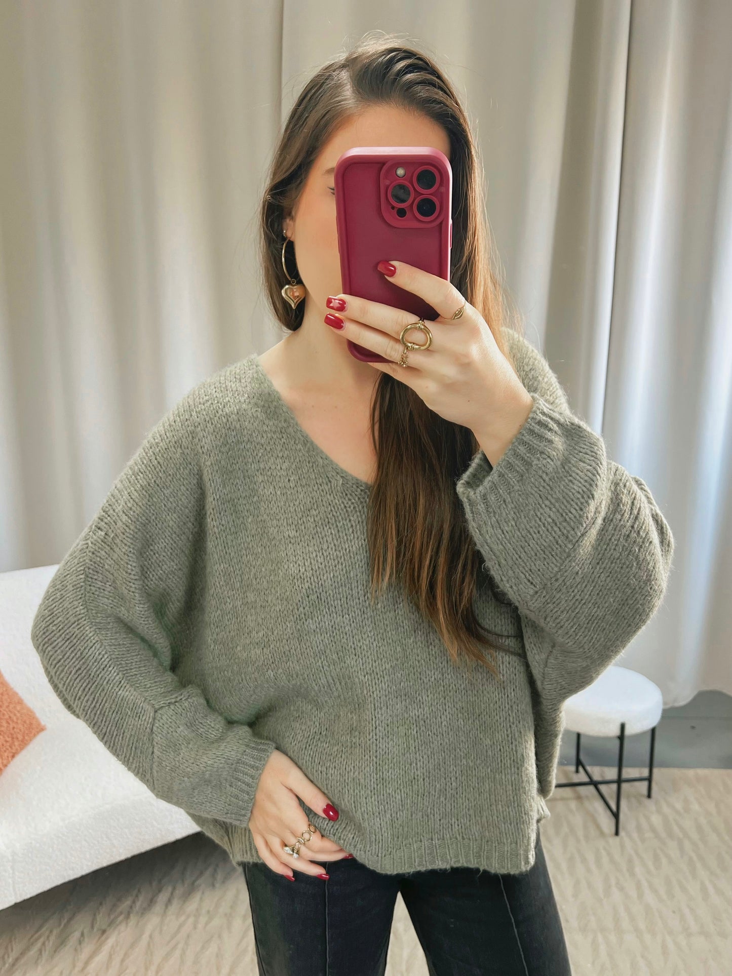 Pull KIRBY kaki clair