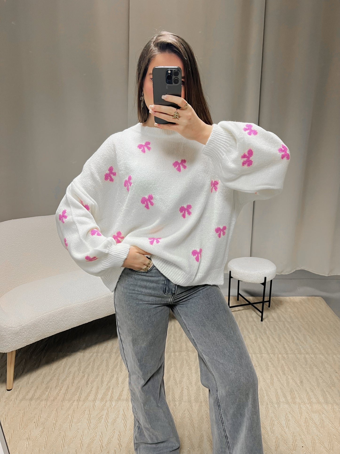 Pull BOW blanc