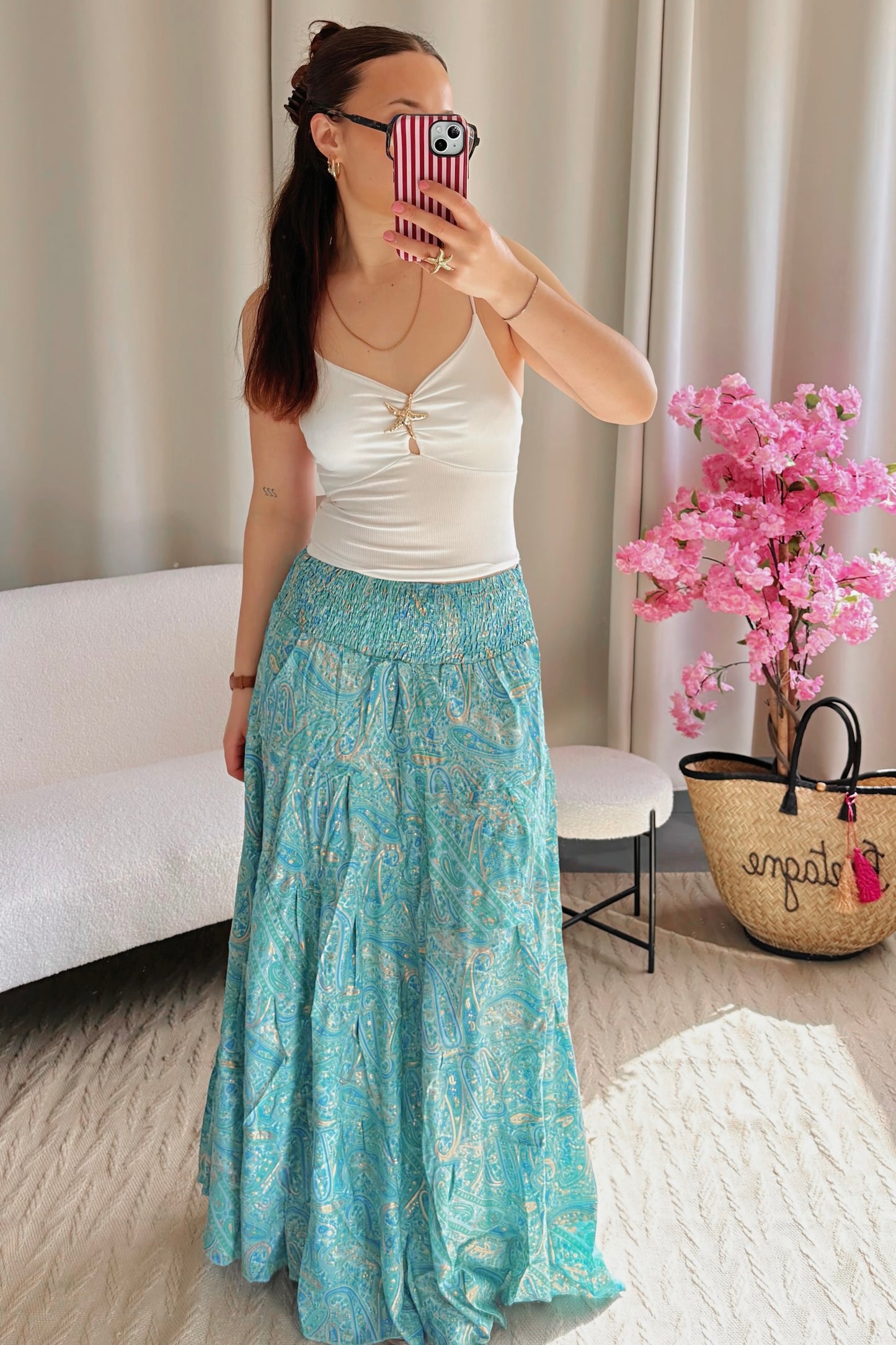 Jupe BOHÈME turquoise
