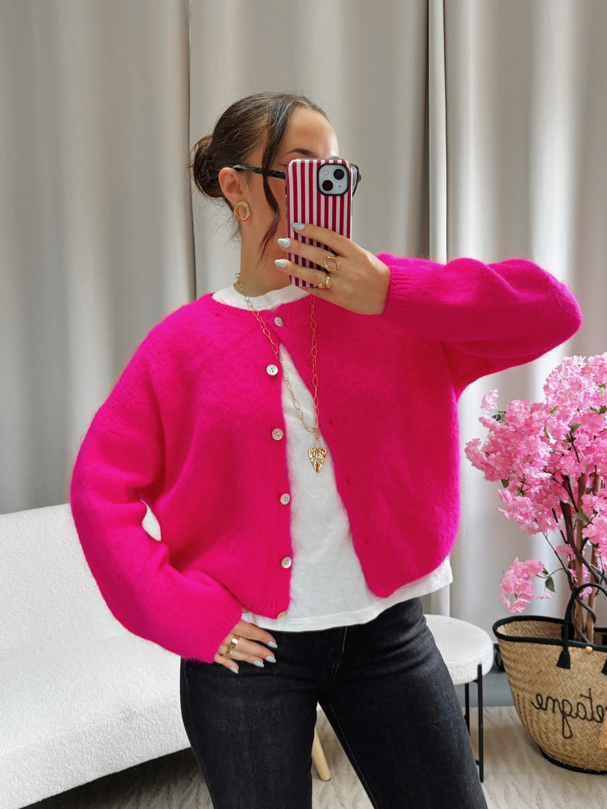 Cardigan COZY fuchsia