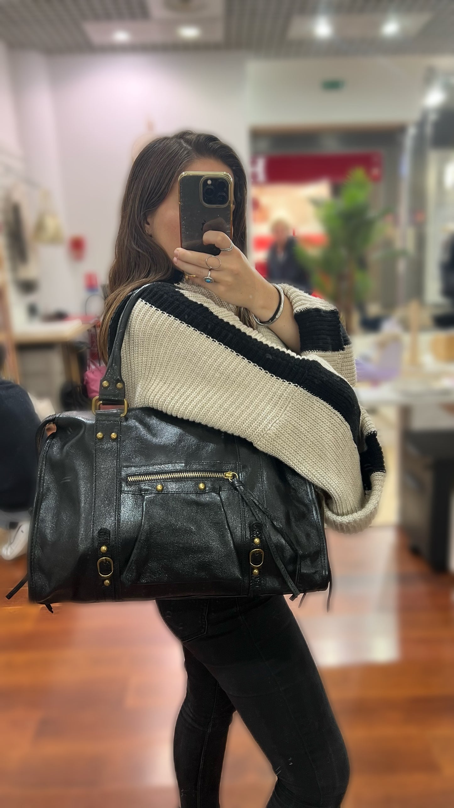 Sac PANAM noir irisé grand modèle