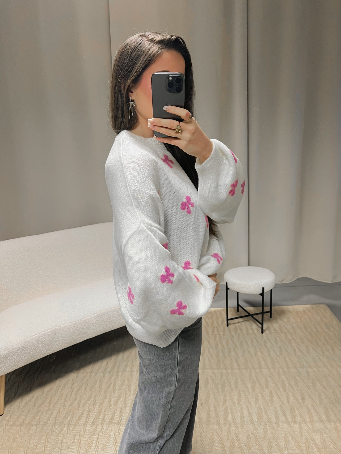 Pull BOW blanc