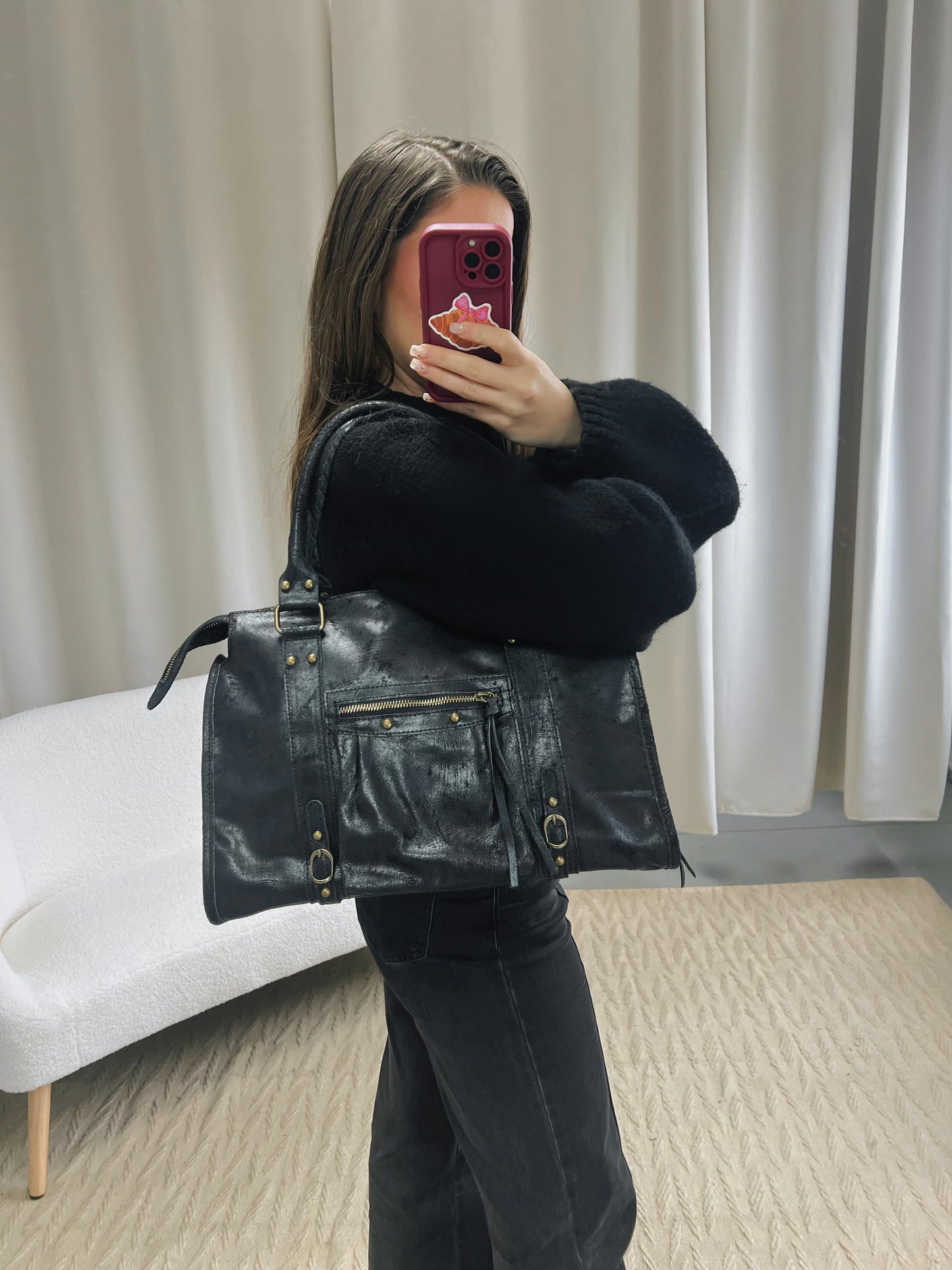 Sac PANAM noir brossé grand modèle