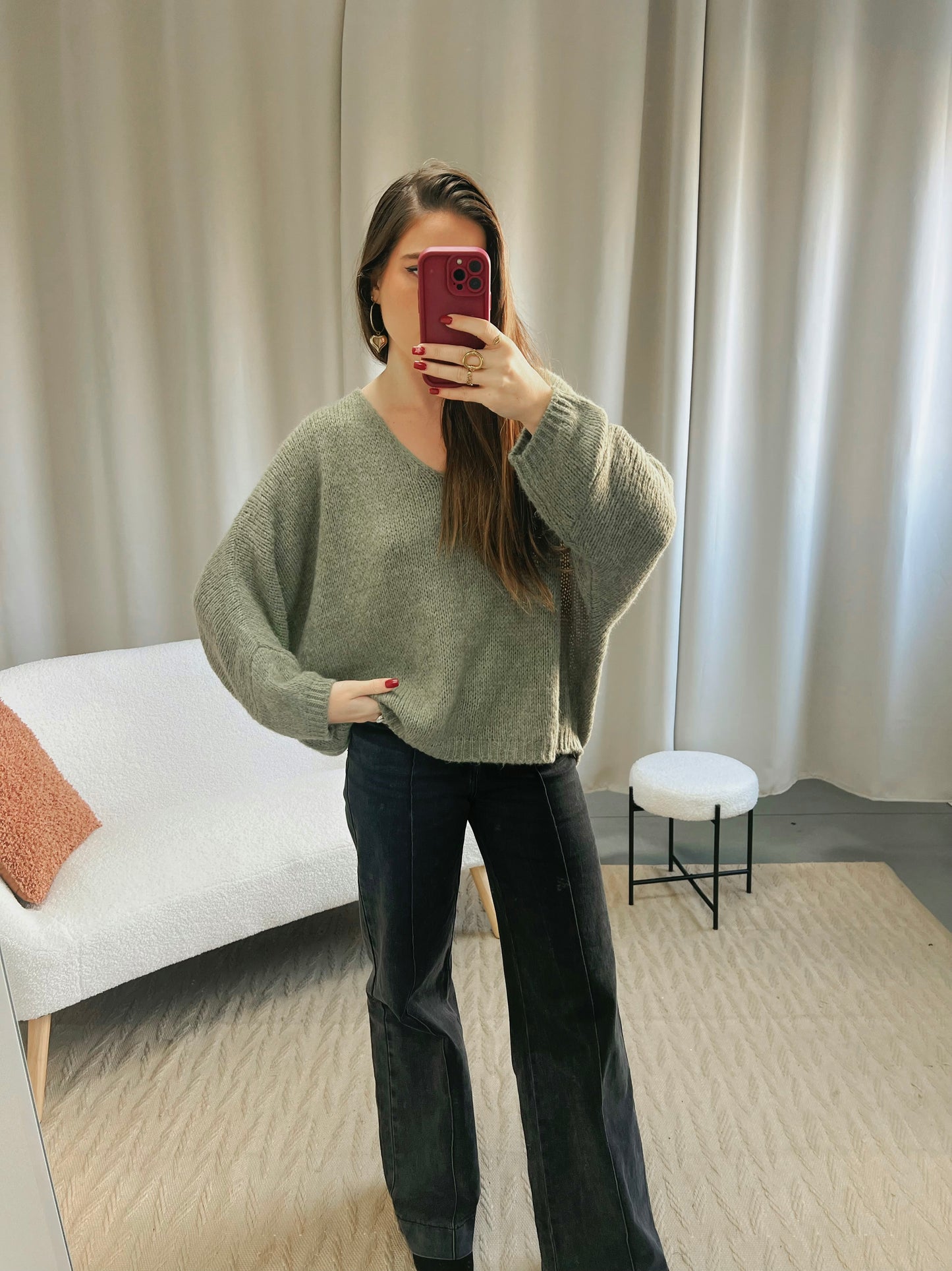 Pull KIRBY kaki clair