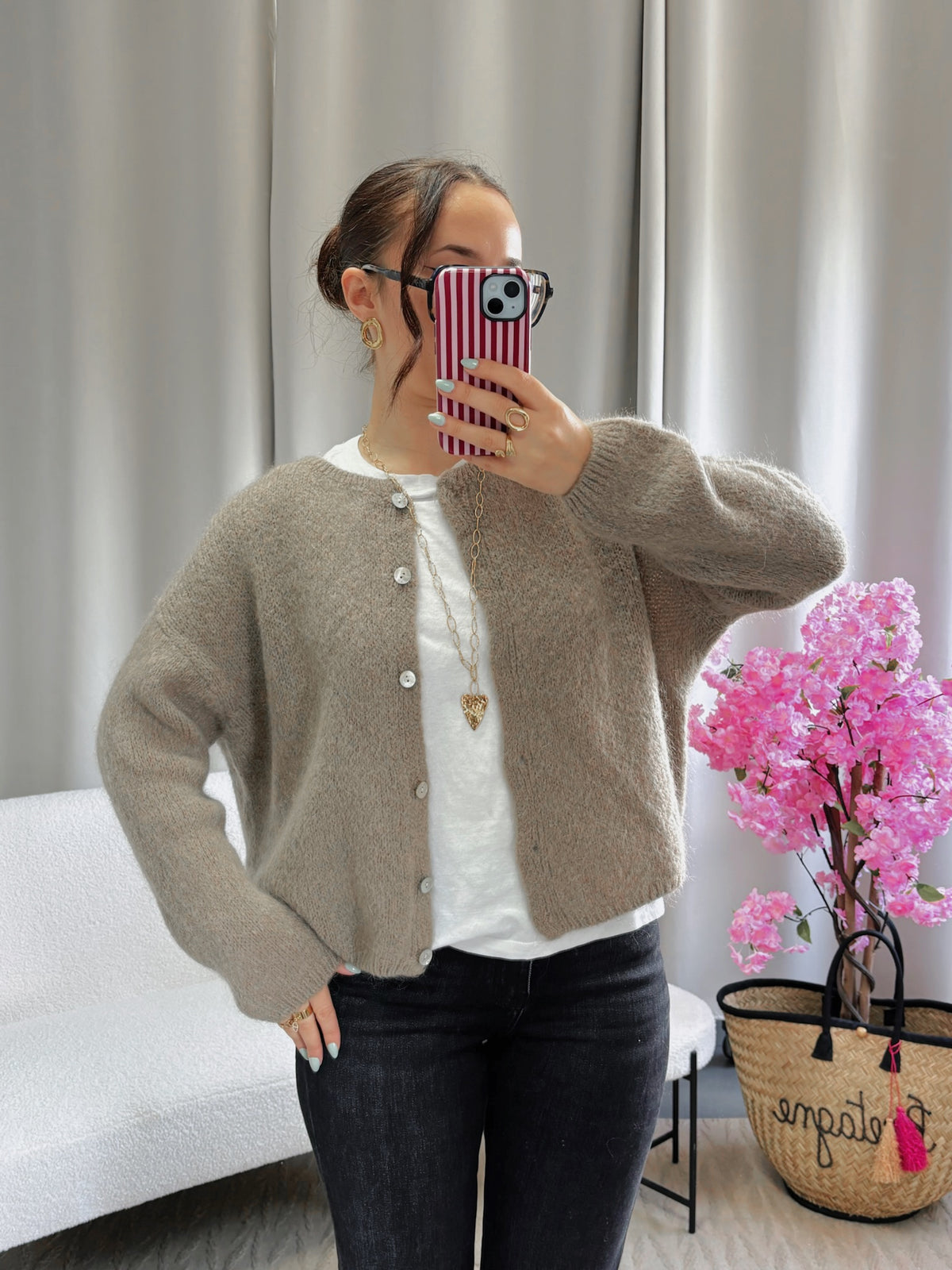 Cardigan COZY taupe