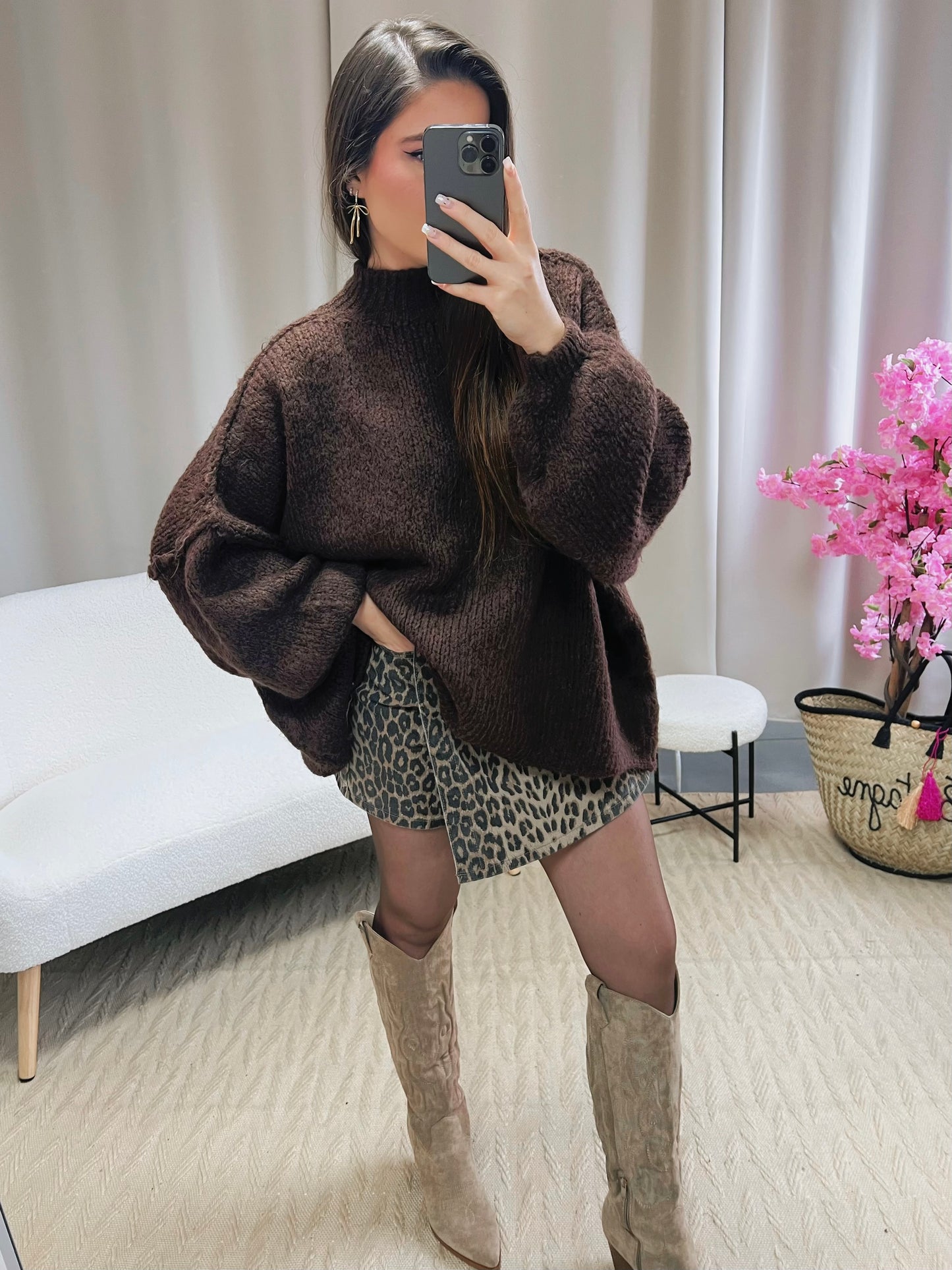 Pull FALLON chocolat
