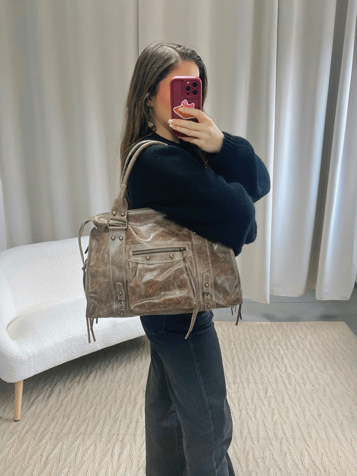 Sac PANAM marron brossé grand modèle