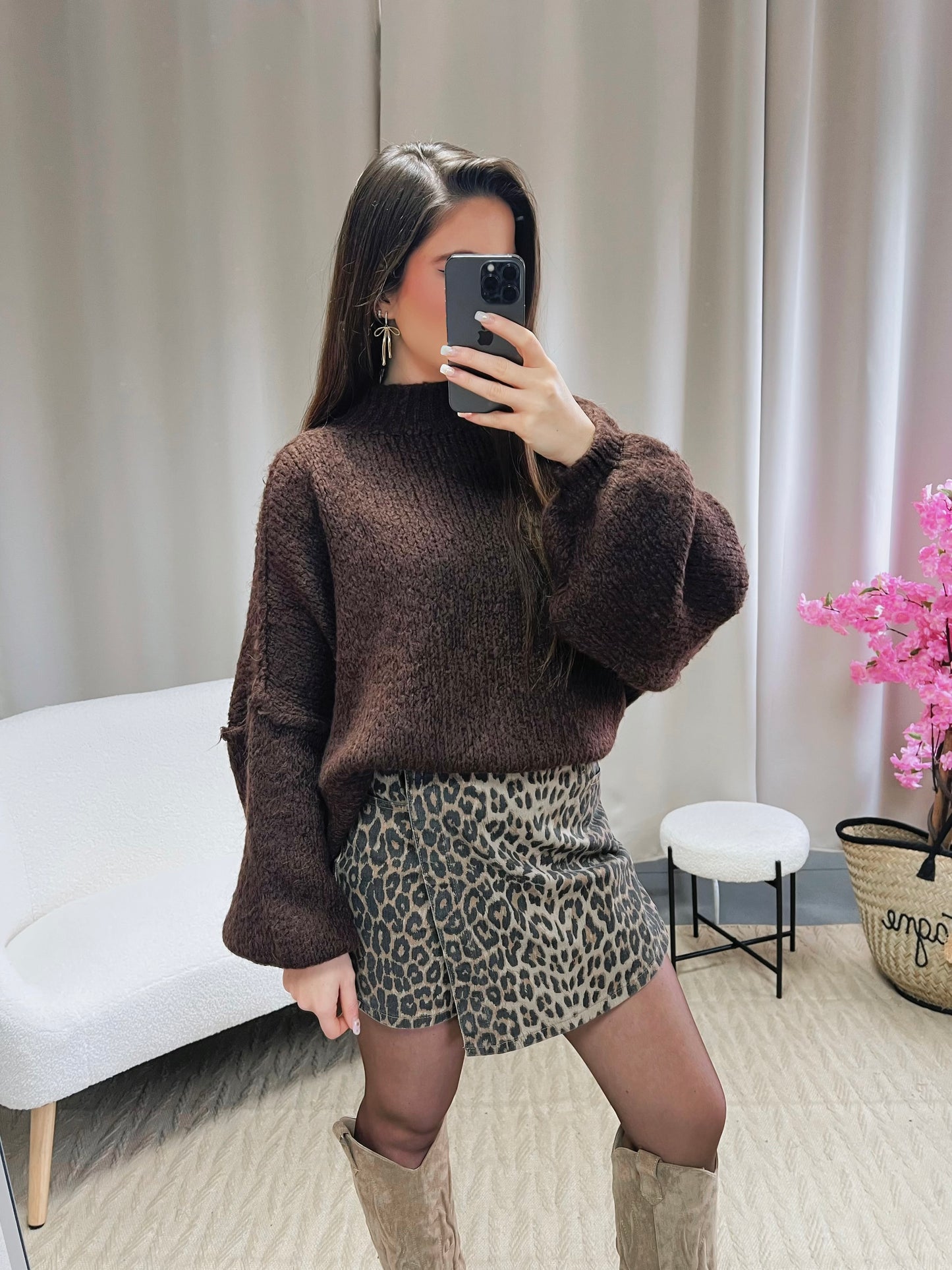 Pull FALLON chocolat