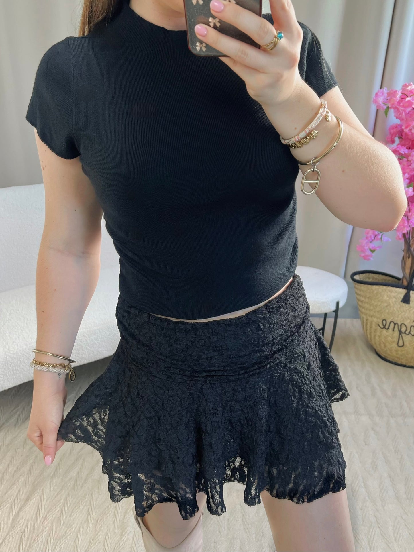 Jupe short MOLLY noire