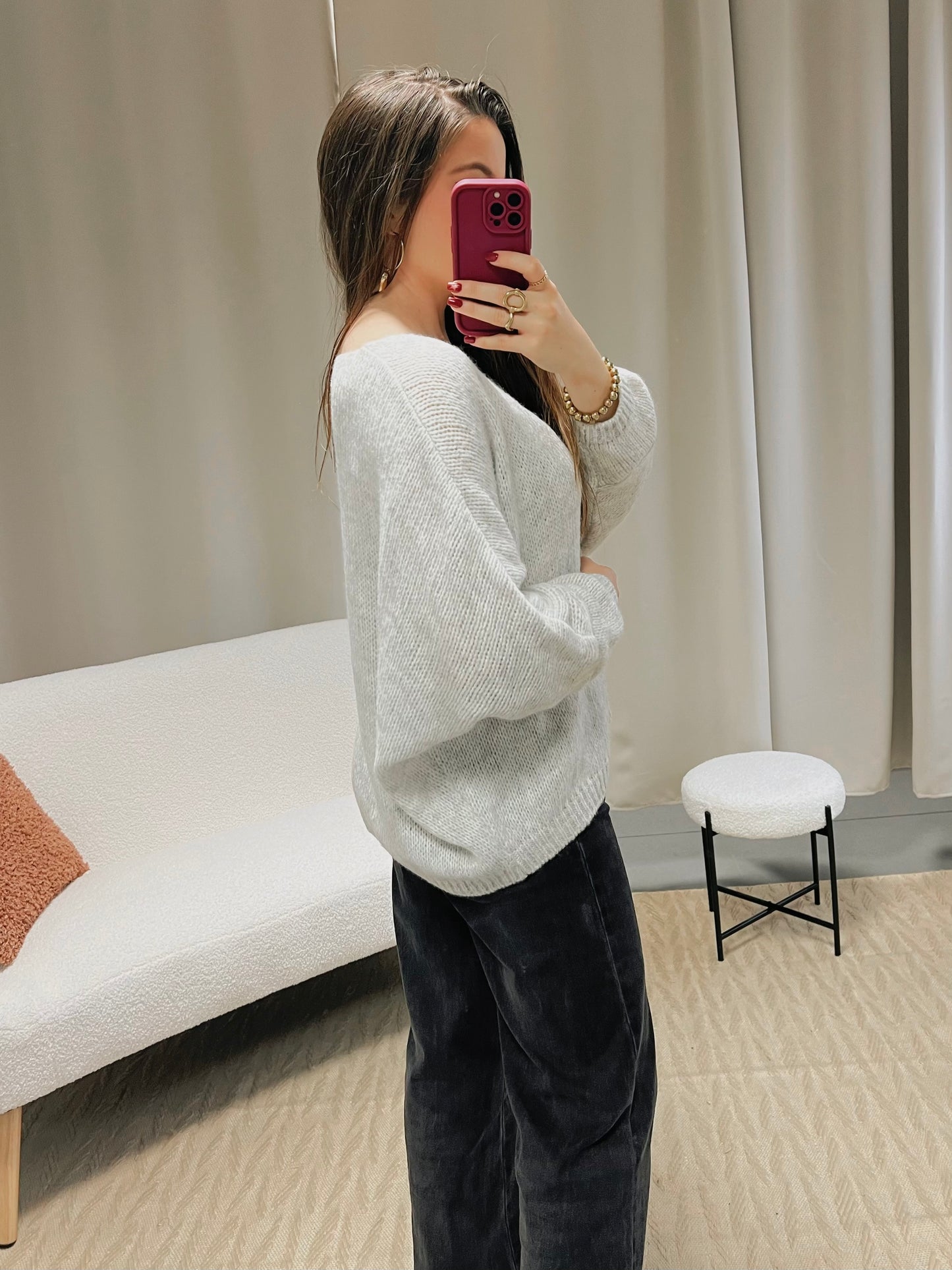 Pull KIRBY gris clair chiné