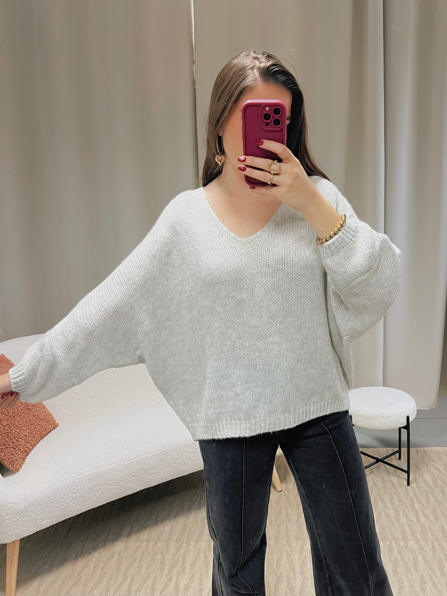 Pull KIRBY gris clair