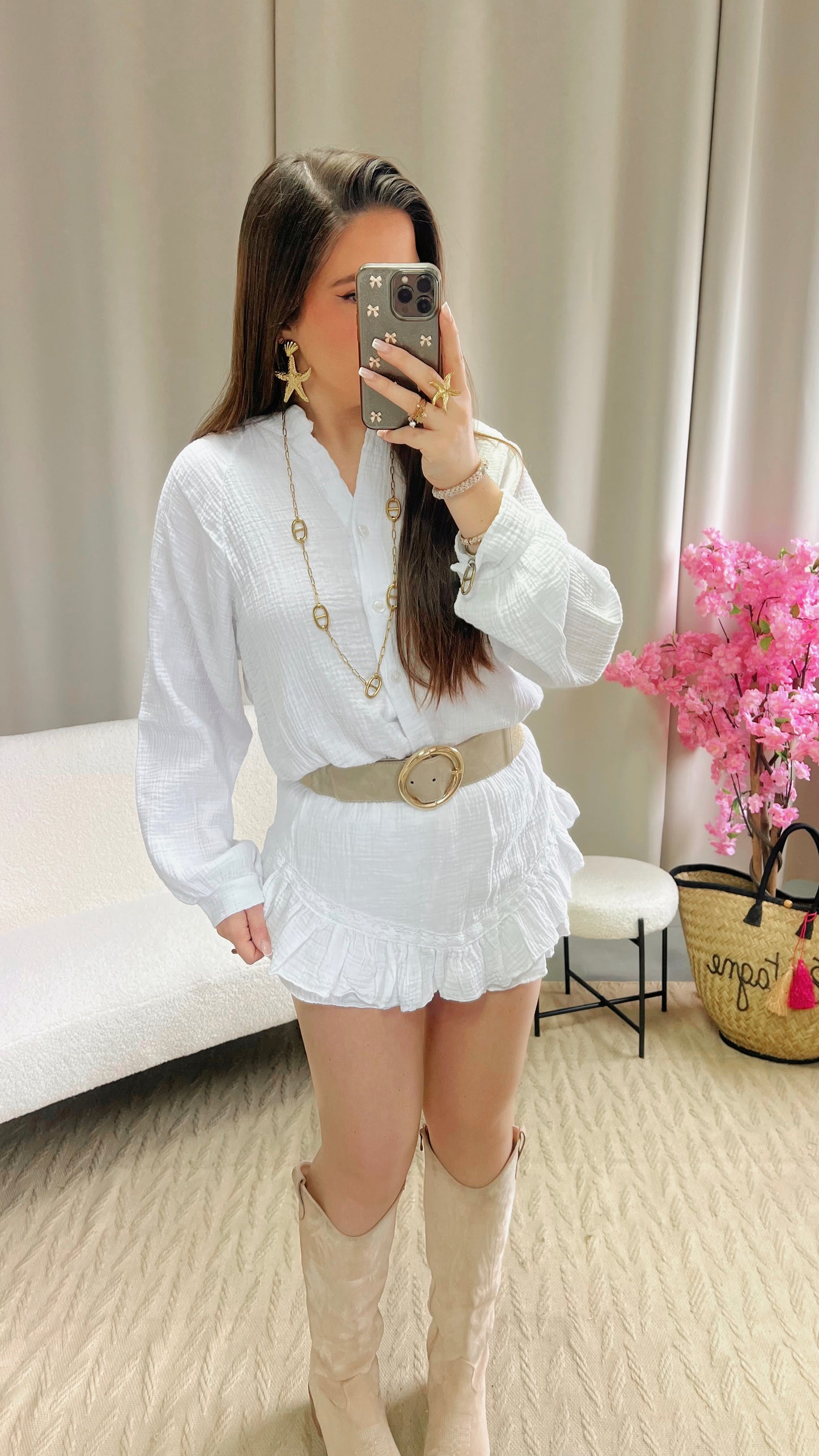 Jupe short LINA blanc