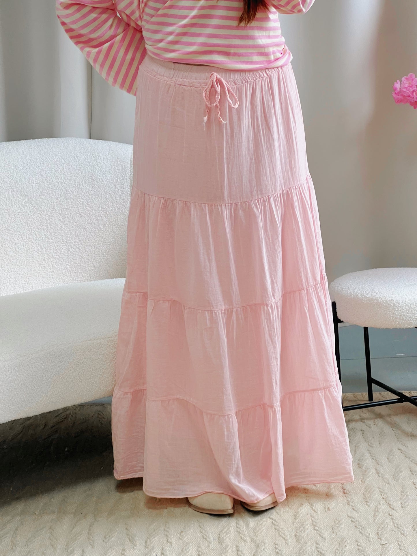 Jupe longue VOLOMIA rose clair