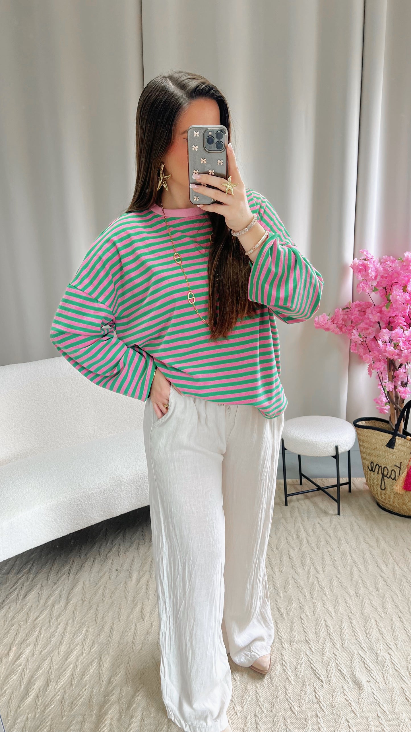 Pantalon en lin LIVIA beige