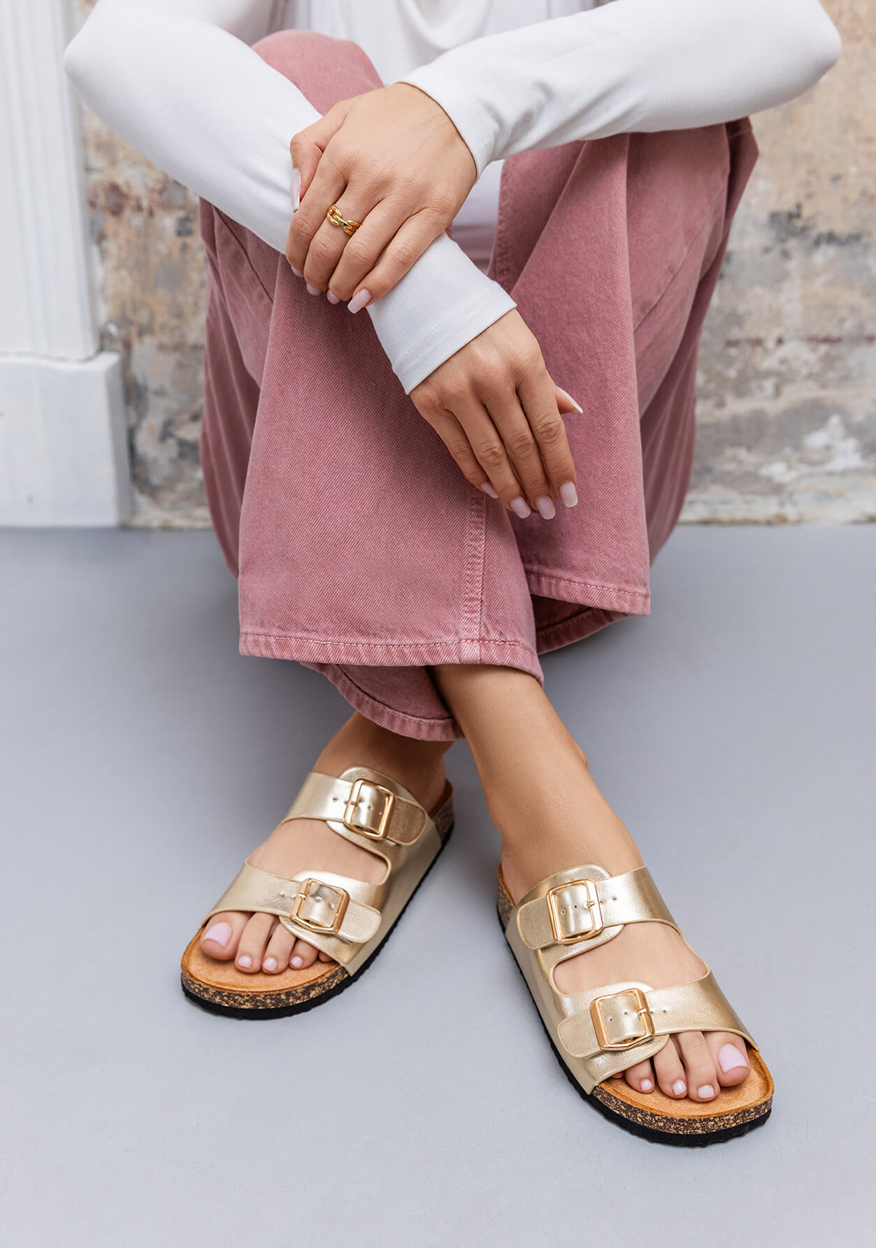 Mules PALMA dorées