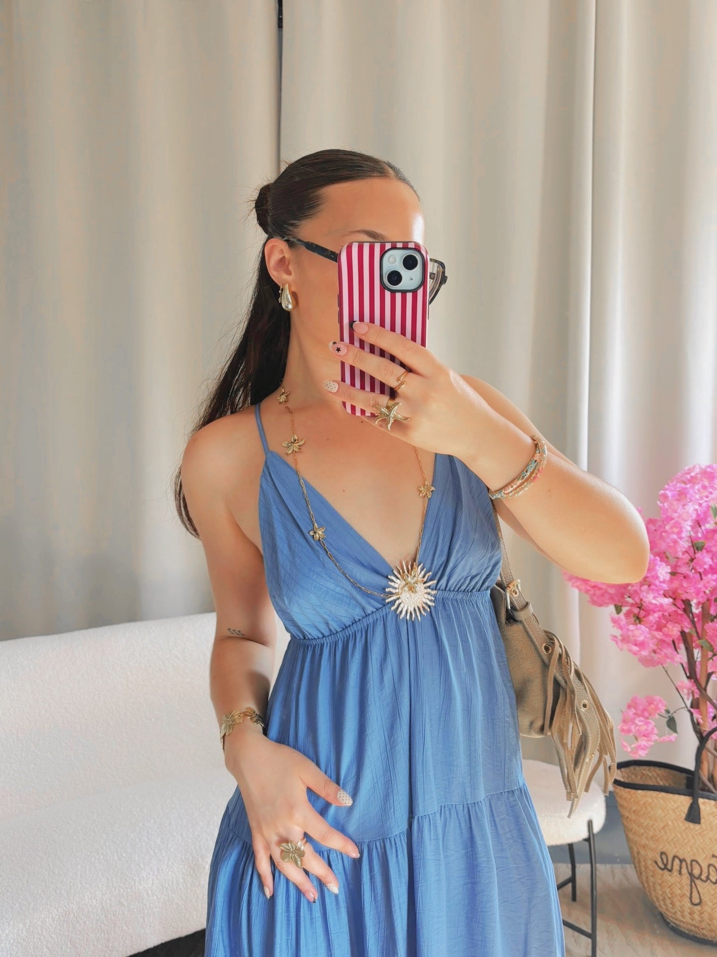 Robe SOLEIL longue bleu jean
