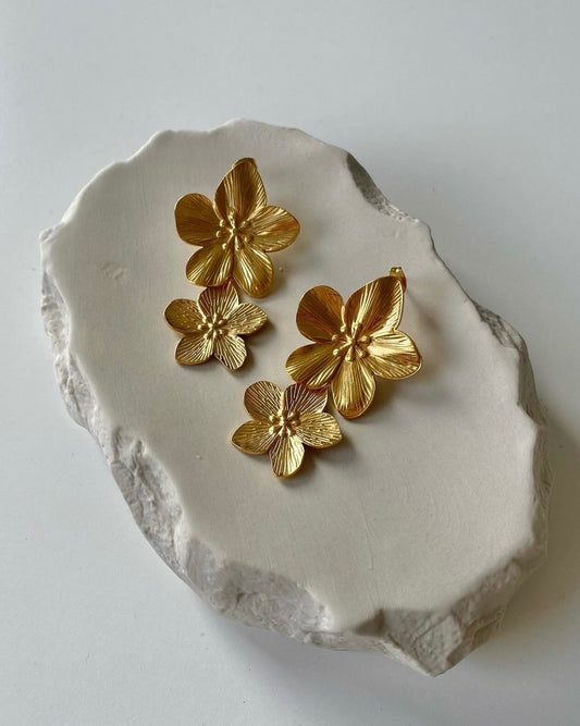 Boucles d'oreilles DOUBLE FLORA