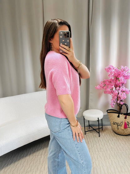 Pull MAËLYS rose clair