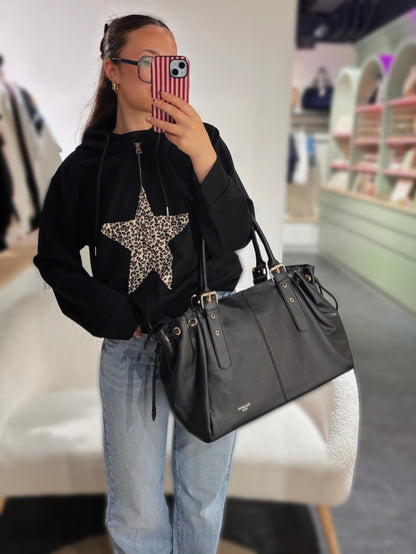 Sac STUD noir grainé synthétique