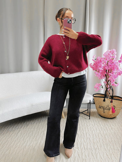 Cardigan COZY bordeaux