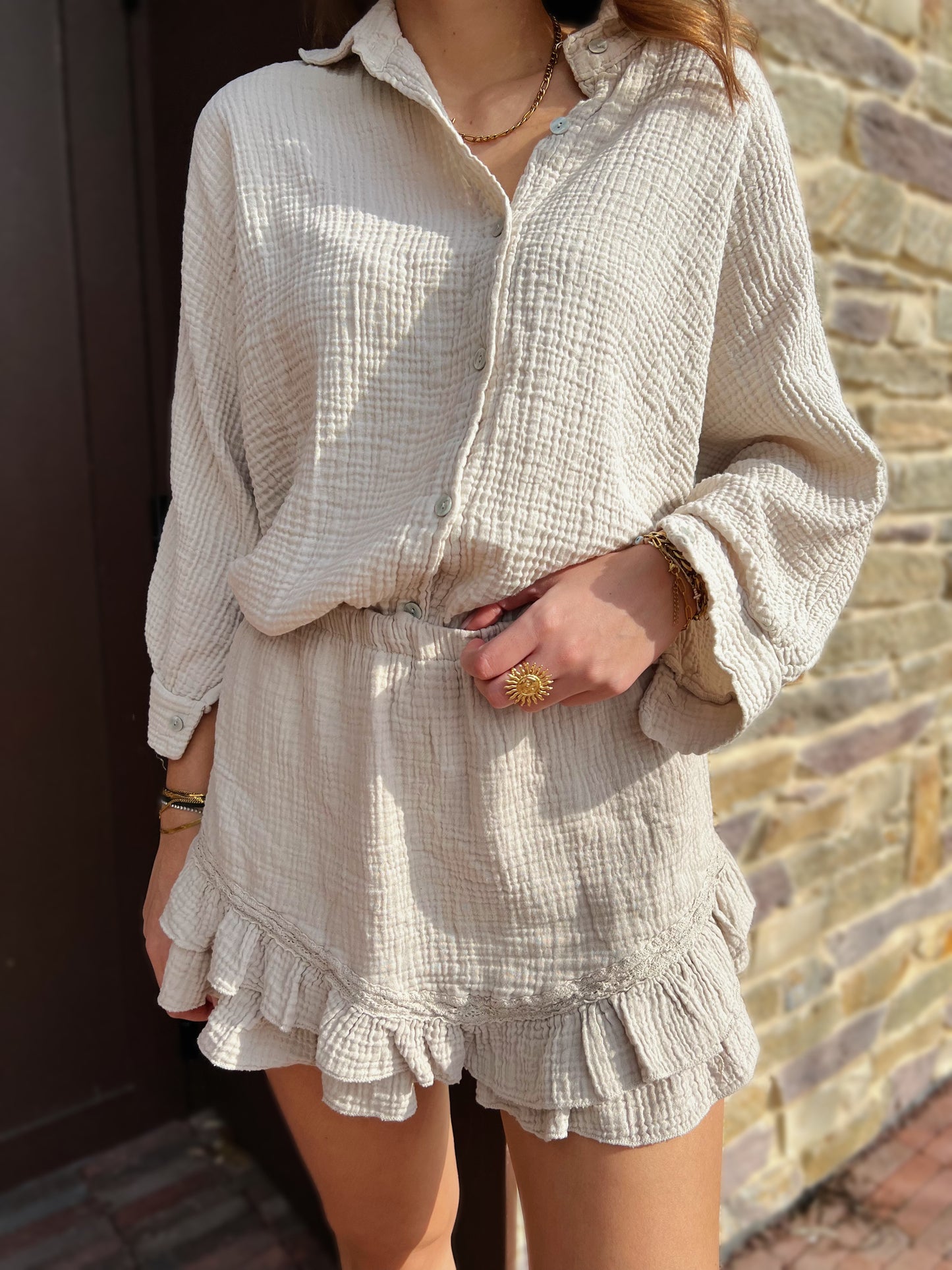 Jupe short LINA beige