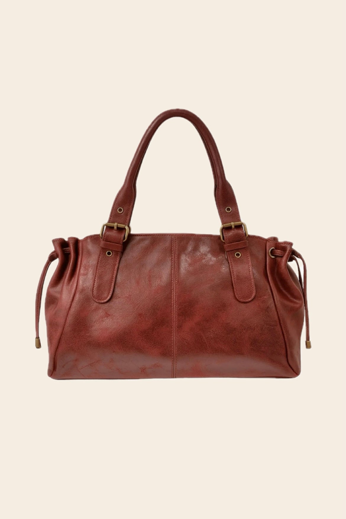 Sac GEREL bordeaux cuir mat grand modèle