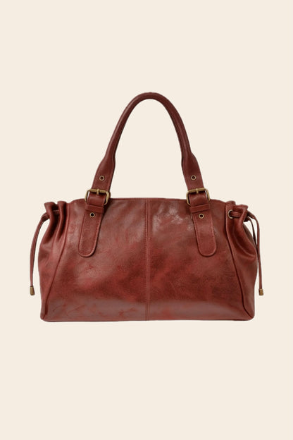 Sac GEREL bordeaux cuir mat grand modèle