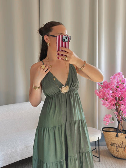 Robe SOLEIL longue kaki