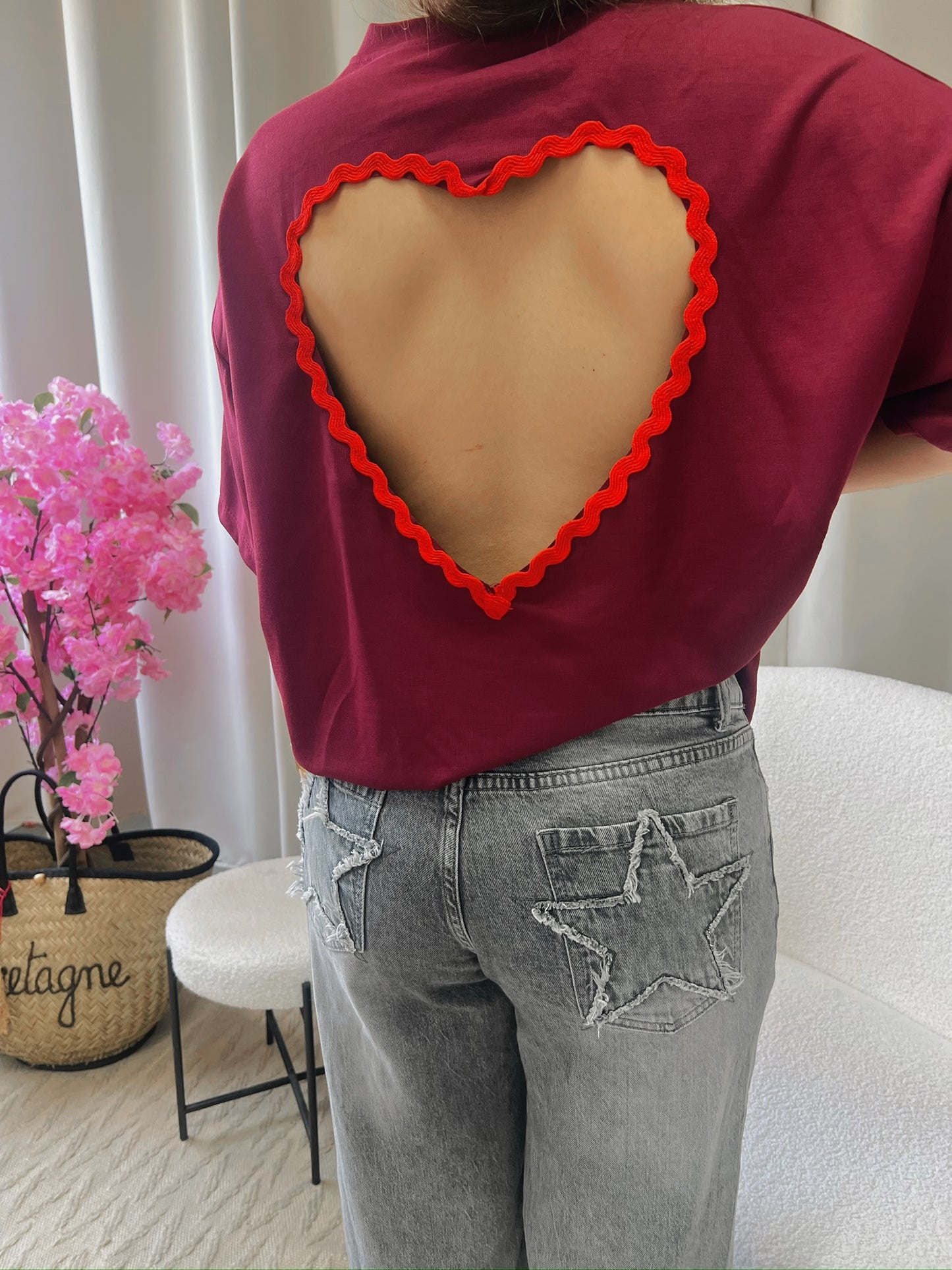 T-shirt CŒUR bordeaux