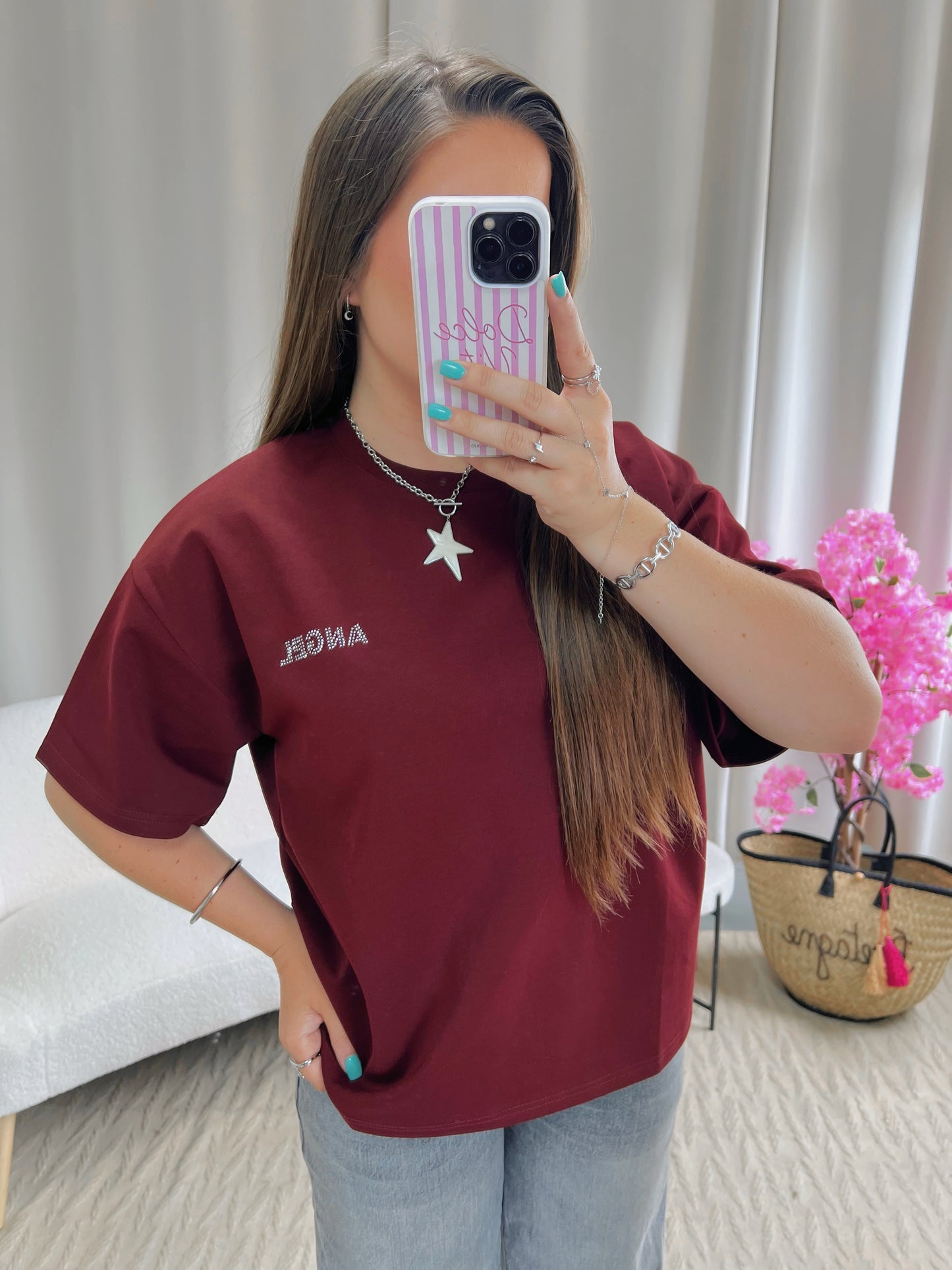 T-shirt ANGEL bordeaux
