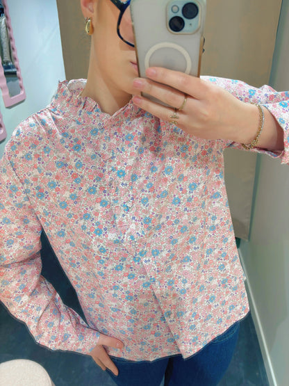 Chemise LILA rose et bleu