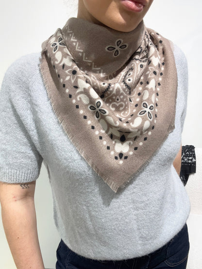 Foulard bandana taupe