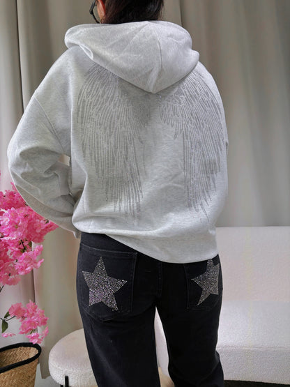 Sweat zippé ANGEL gris