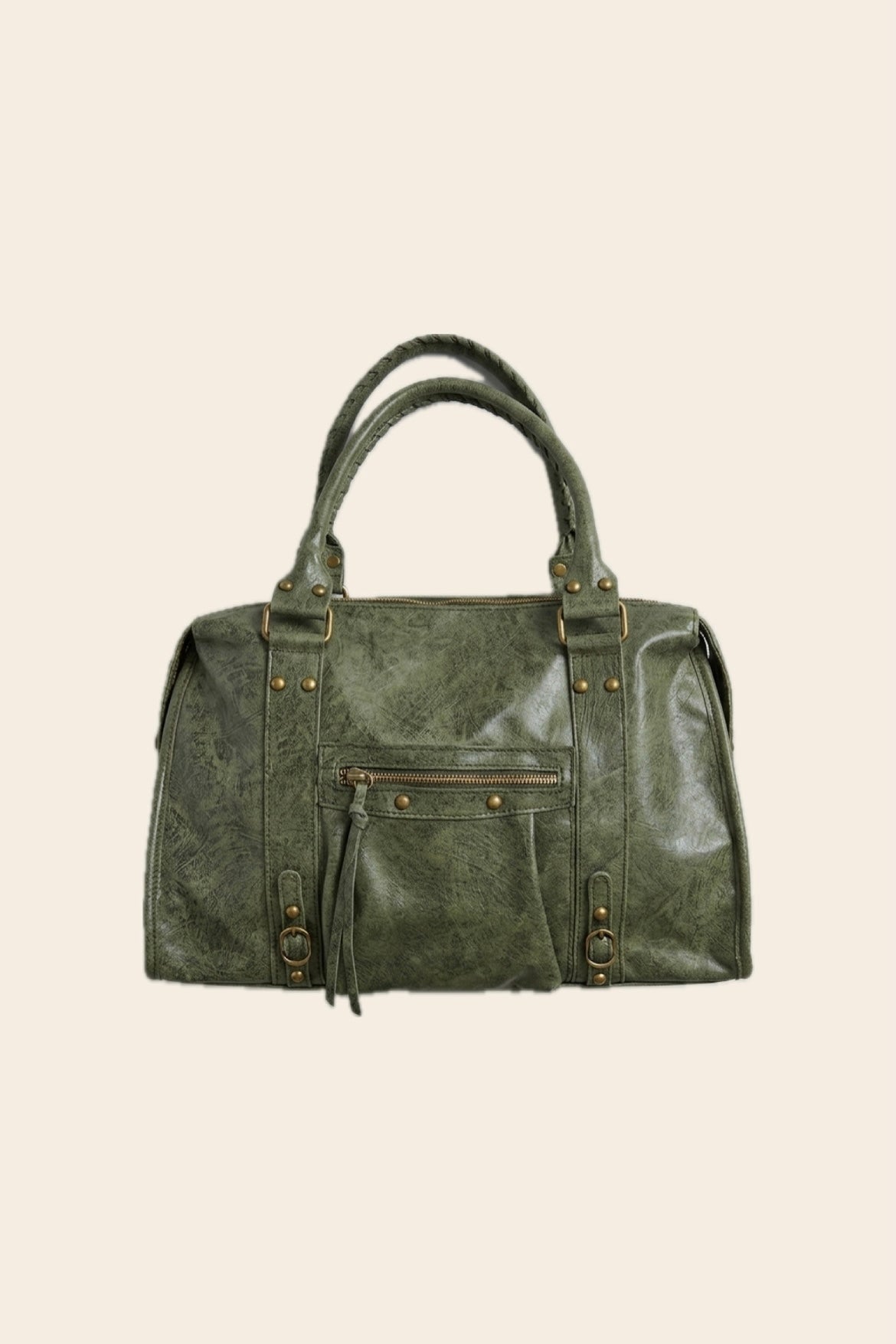 Sac PANAM cuir kaki mat GRAND modèle