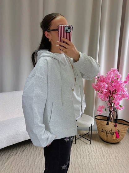Sweat zippé ANGEL gris