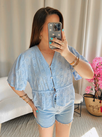 Top JULIA bleu ciel