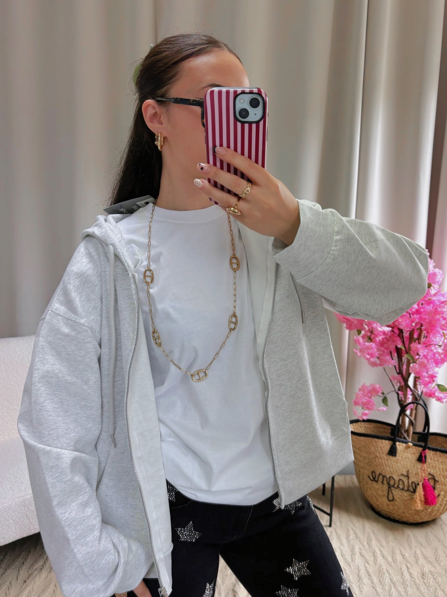 Sweat zippé ANGEL gris