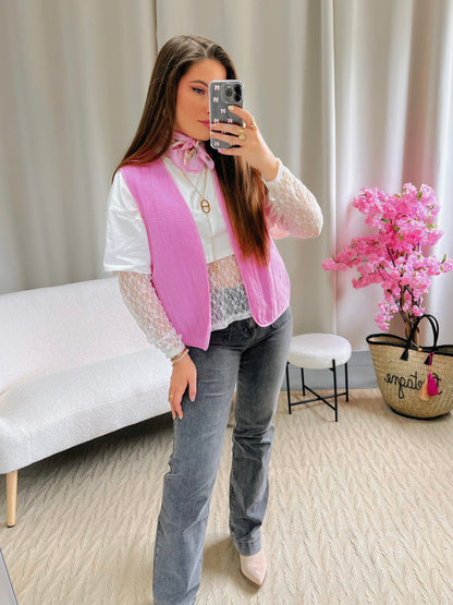 Gilet sans manches ALBA rose