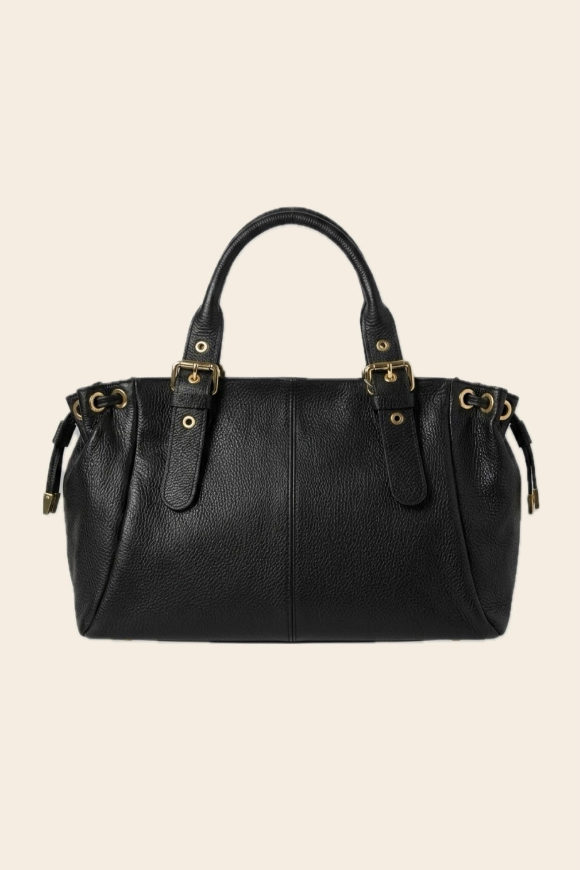 Sac GEREL cuir grainé noir grand modèle