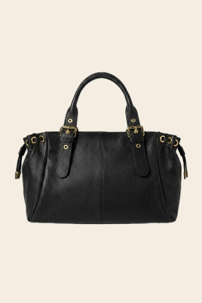 Sac GEREL cuir grainé noir grand modèle