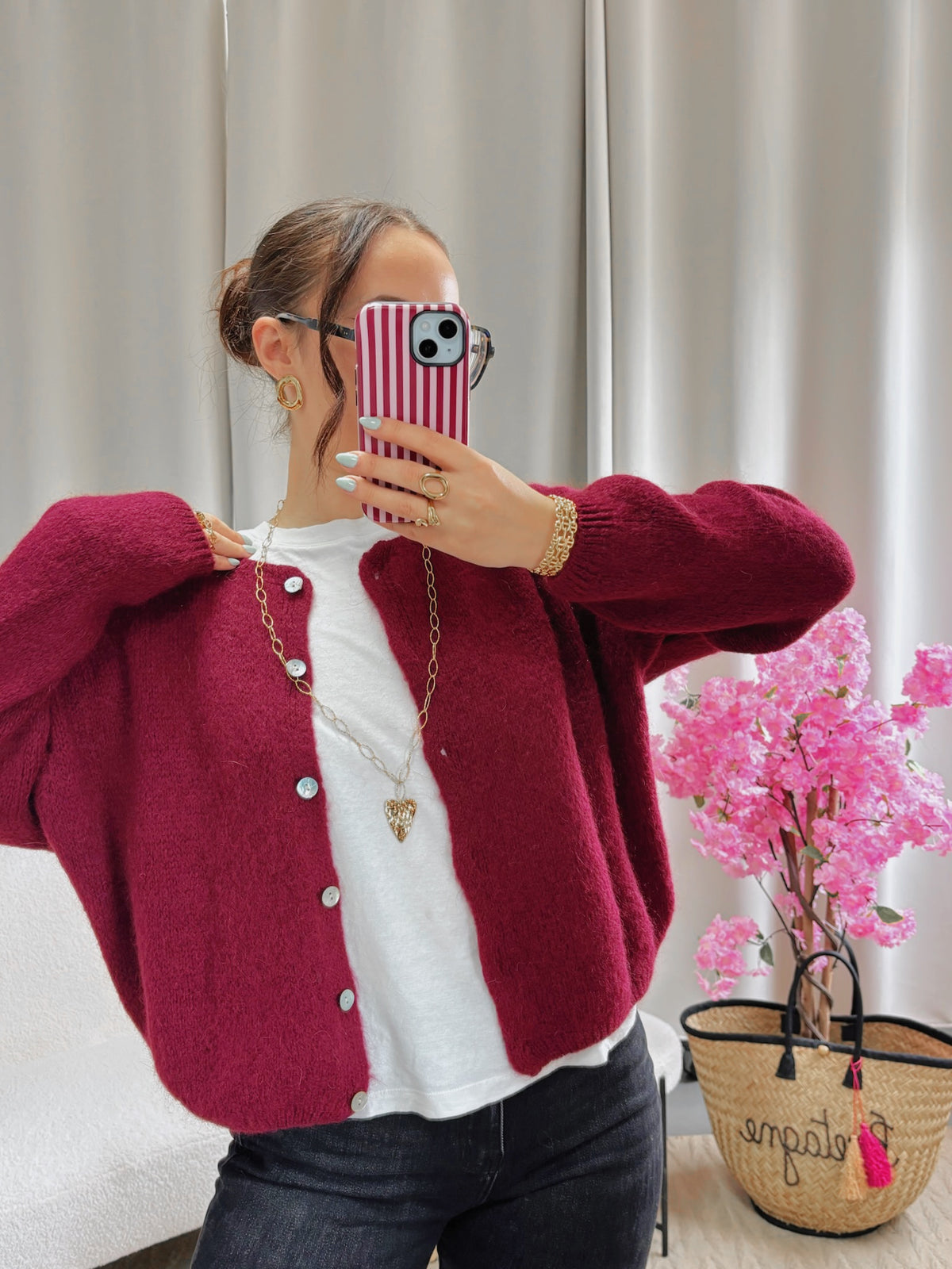 Cardigan COZY bordeaux