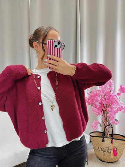 Cardigan COZY bordeaux