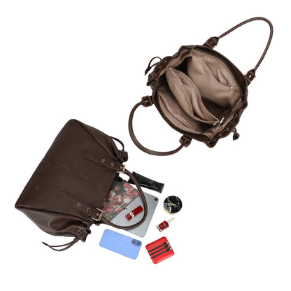 Sac STUD chocolat grainé synthétique