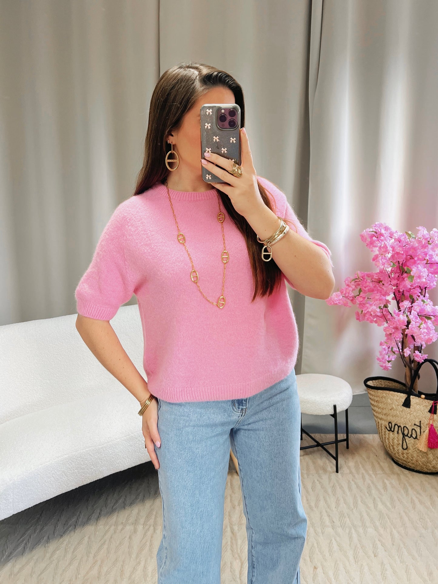 Pull MAËLYS rose clair